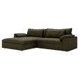 ECKSOFA  in Webstoff Grün  198/306 cm  - Schwarz/Grün, MODERN, Kunststoff/Textil (198/306cm) - Carryhome