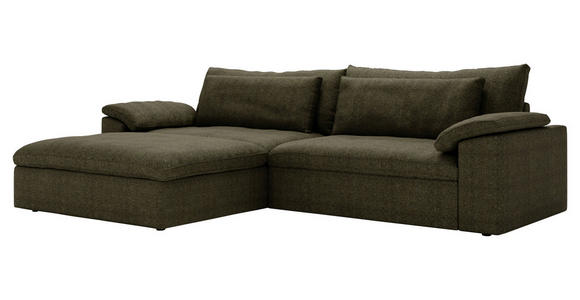 ECKSOFA  in Webstoff Grün  198/306 cm  - Schwarz/Grün, MODERN, Kunststoff/Textil (198/306cm) - Carryhome