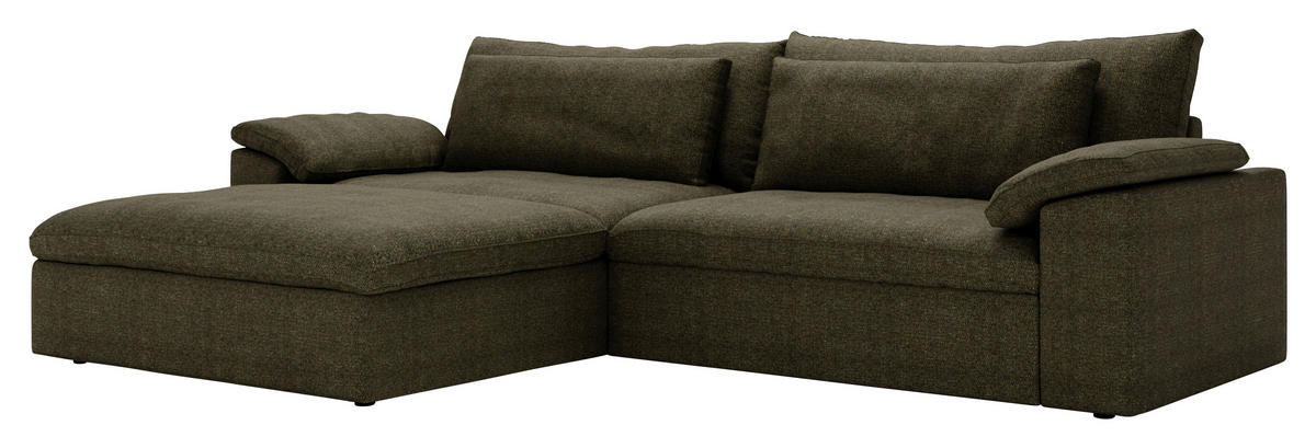 ECKSOFA  in Webstoff Grün  198/306 cm  - Schwarz/Grün, MODERN, Kunststoff/Textil (198/306cm) - Carryhome