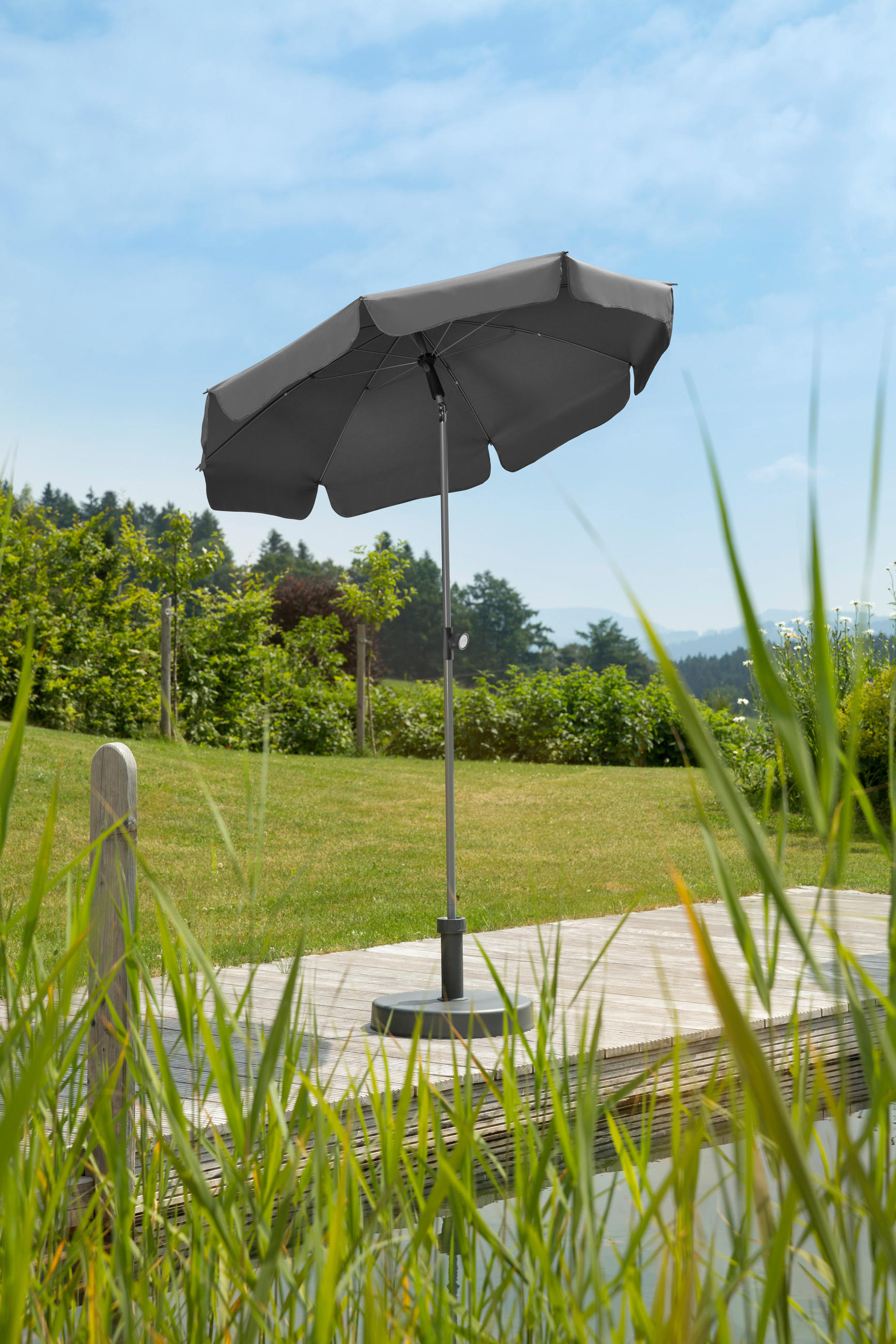 SONNENSCHIRM 150 cm Anthrazit  - Anthrazit/Silberfarben, Basics, Textil/Metall (150/220/150cm) - Schneider