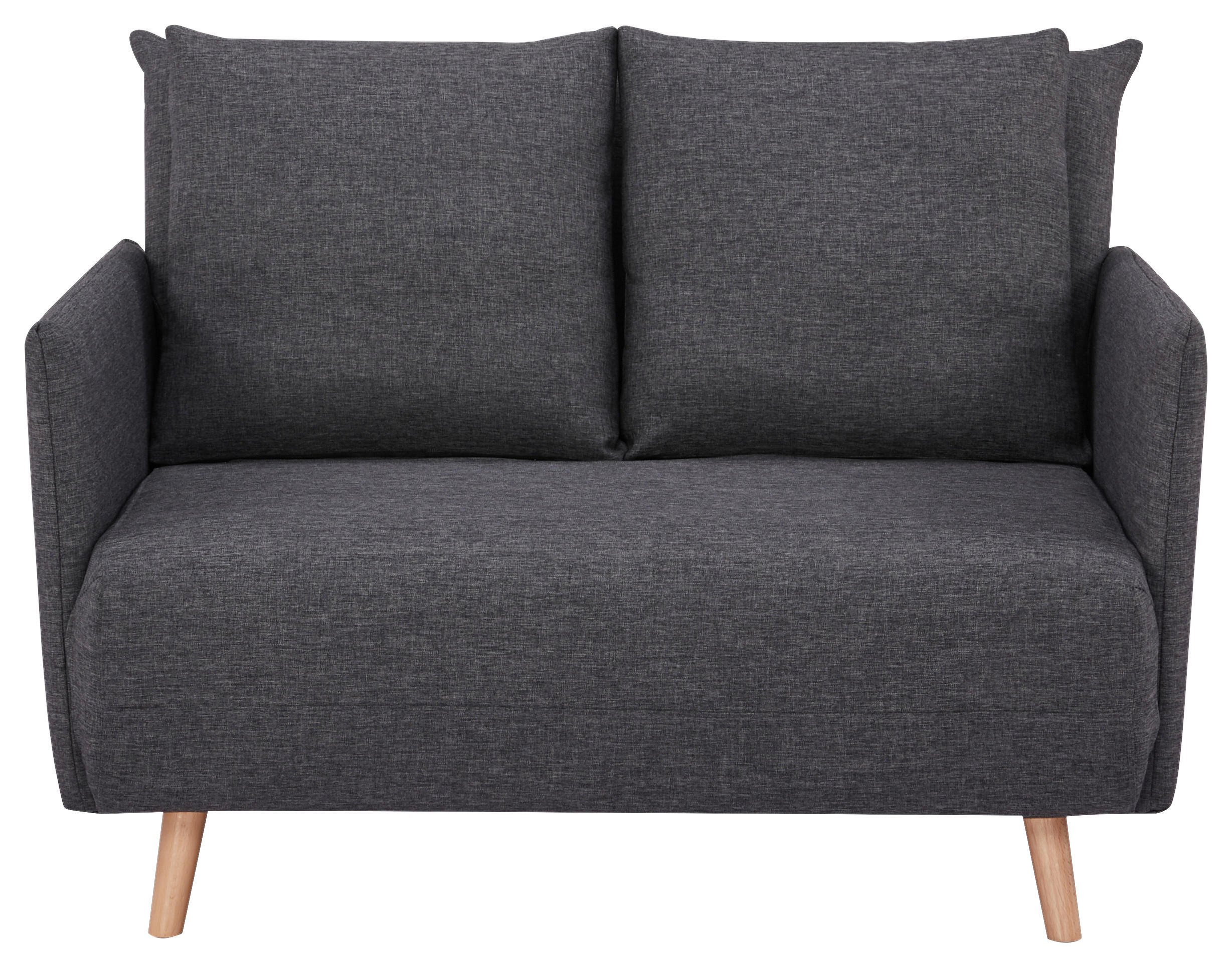 SCHLAFSOFA in Mikrofaser Dunkelgrau  - Dunkelgrau/Naturfarben, MODERN, Holz/Textil (109/83/91cm) - MID.YOU