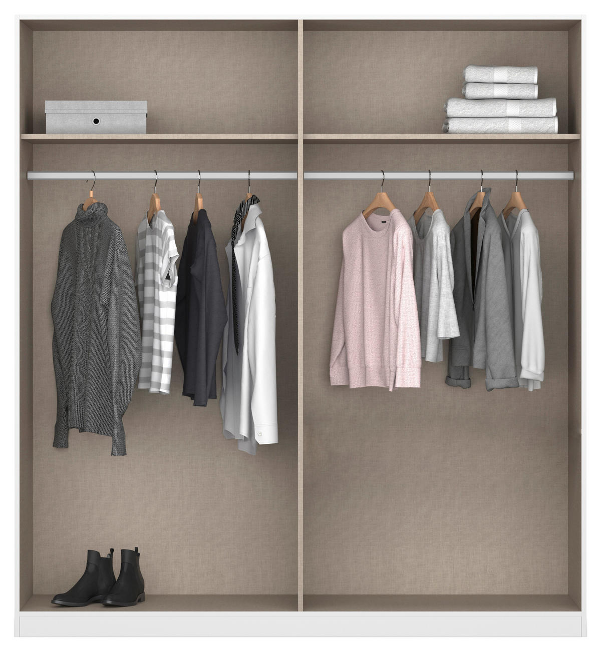 DREHTÜRENSCHRANK 181/197/54 cm,  in Grau, 4-türig  - Alufarben/Grau, KONVENTIONELL, Holzwerkstoff/Kunststoff (181/197/54cm) - home24