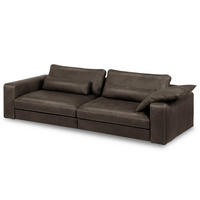 3-SITZER-SOFA  in Echtleder Fango   - Fango/Beige, Design, Leder/Kunststoff (300/85/123cm) - Livetastic