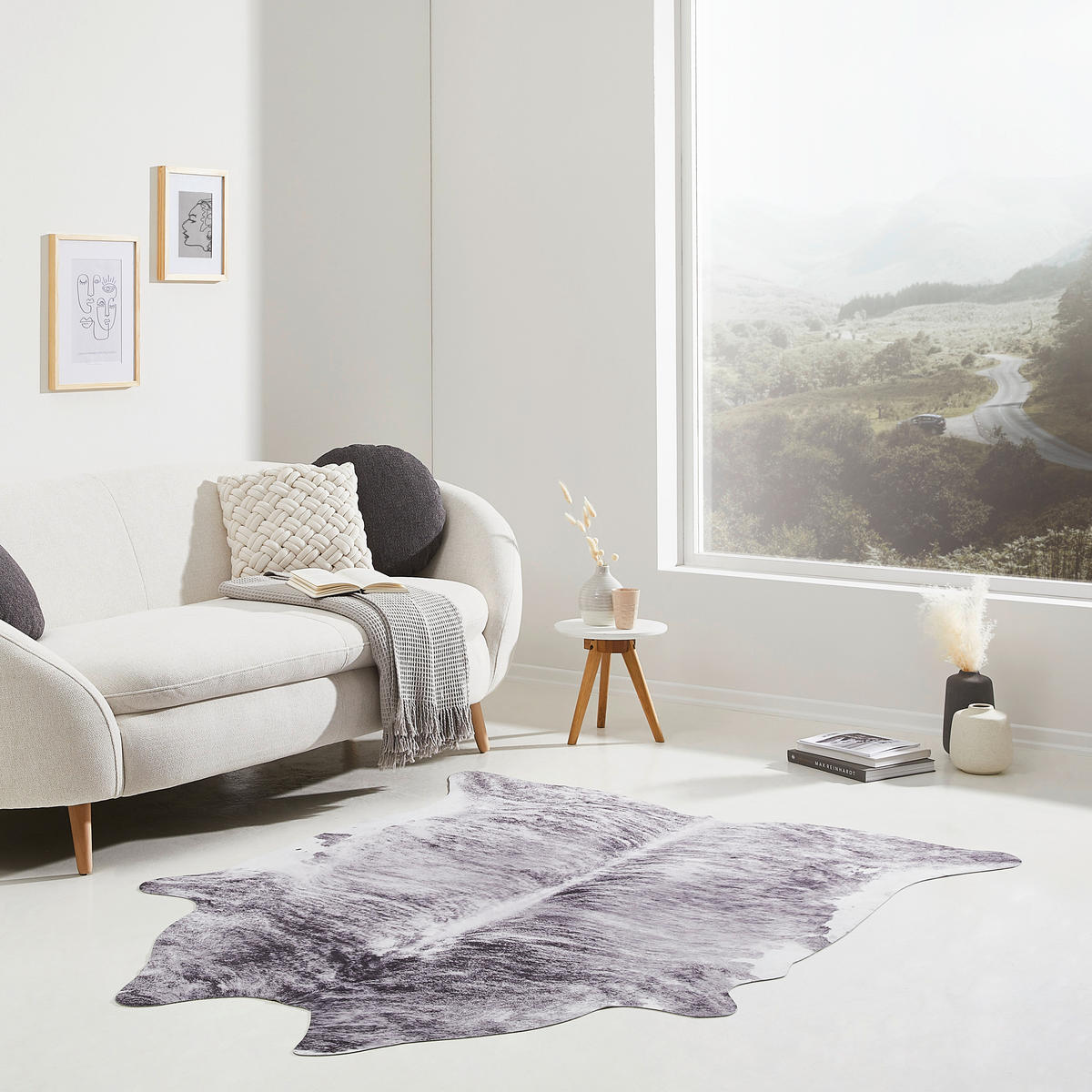 KUNSTFELL 125/155 cm Dallas  - Dunkelgrau/Hellgrau, LIFESTYLE, Textil (125/155cm) - Novel