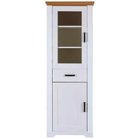 VITRINA, masivno bor bela, barve hrasta - barve hrasta/bela, Moderno, kovina/les (68/193/41cm) - Livetastic