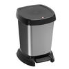 KOSMETIKEIMER PASO 6 L  - Edelstahlfarben/Schwarz, Basics, Kunststoff (23,4/21,9/29,5cm) - Rotho