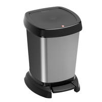 KOSMETIKEIMER PASO 6 L  - Edelstahlfarben/Schwarz, Basics, Kunststoff (23,4/21,9/29,5cm) - Rotho