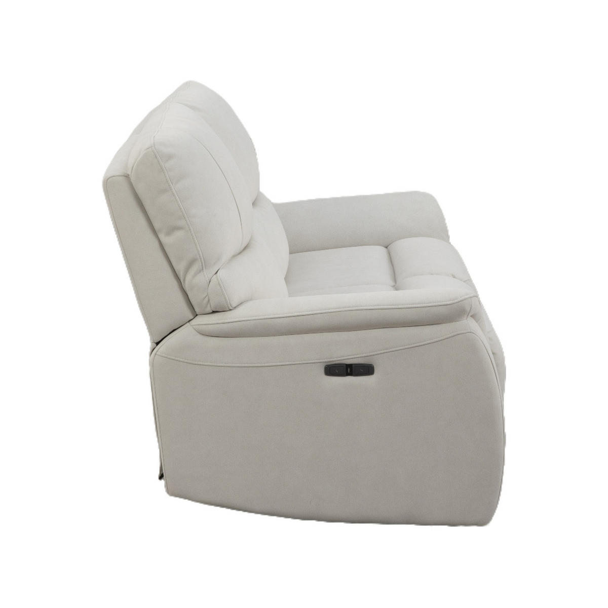 2-SITZER-SOFA in Webstoff Creme  - Creme/Schwarz, KONVENTIONELL, Textil/Metall (163/99/98cm) - Livetastic