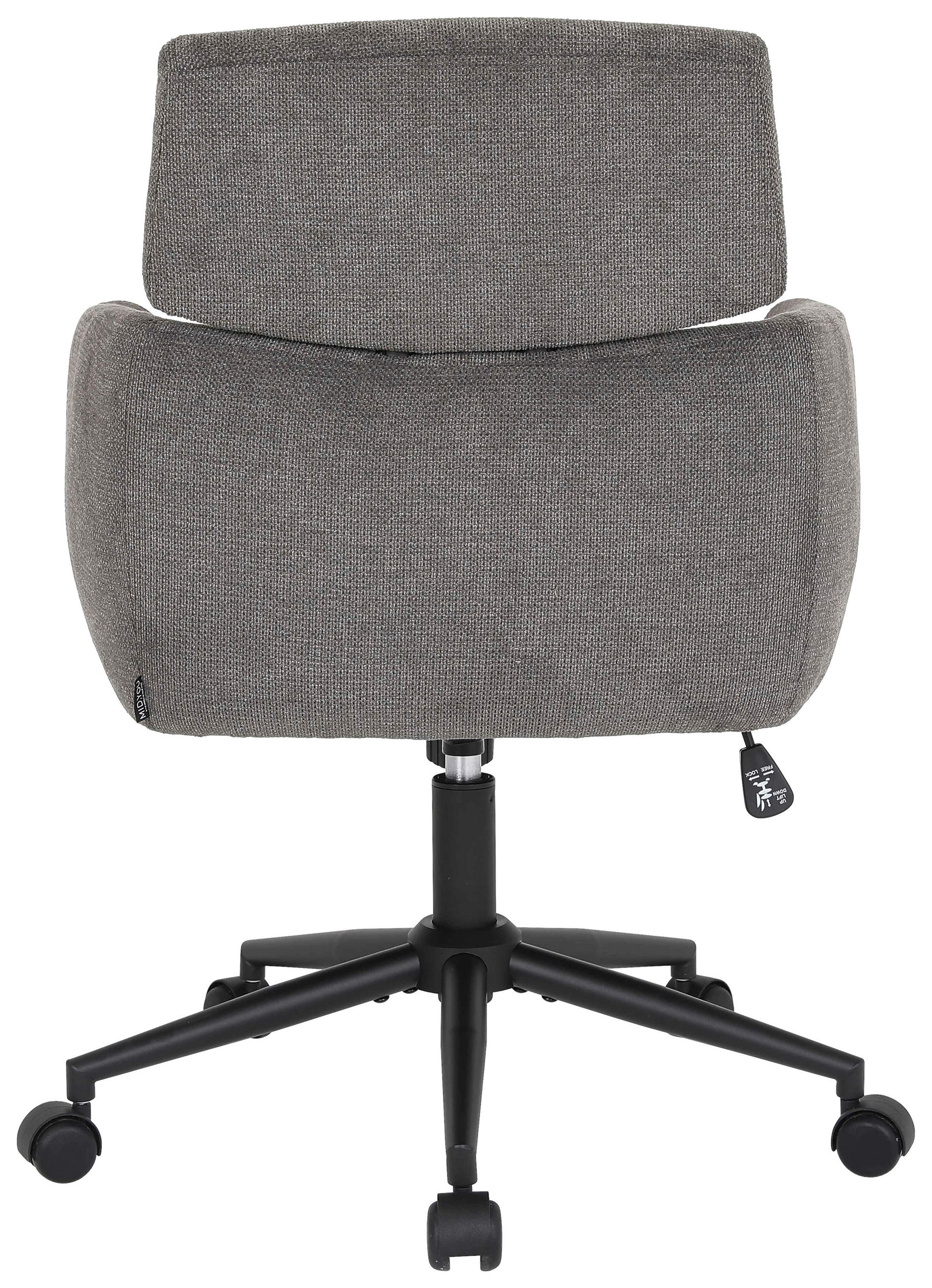 DREHSTUHL Mikrofaser Grau  - Schwarz/Grau, MODERN, Holz/Kunststoff (62/92/100/63cm) - MID.YOU