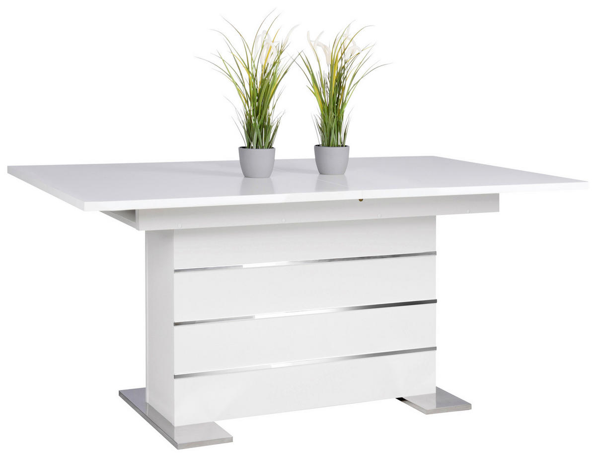 JEDILNA MIZA, bela  - bela, Design, leseni material (160/200/90/75cm) - Xora