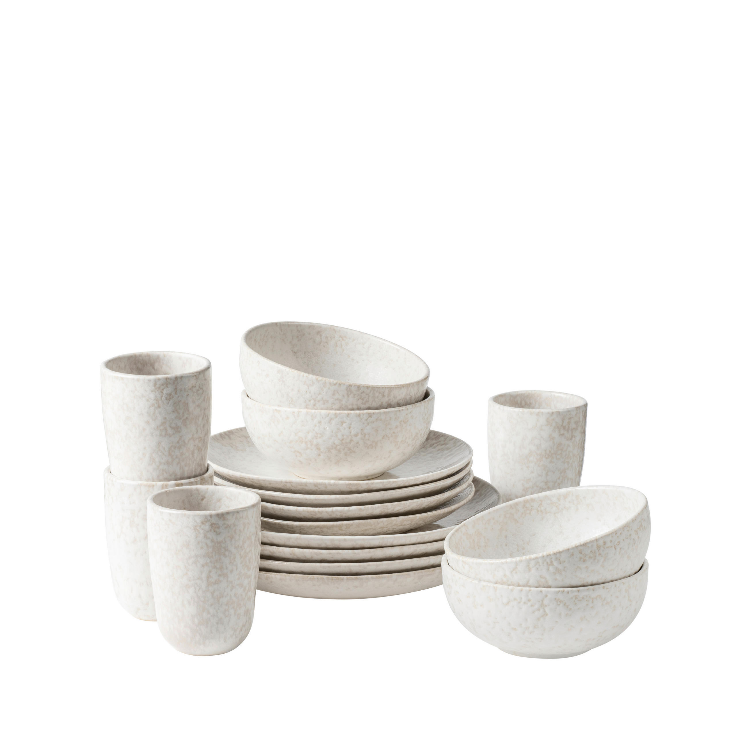 KOMBISERVICE Creme ALPENWIESE 16-teilig 4 Personen  - Creme, Basics, Keramik - Gipfelstück