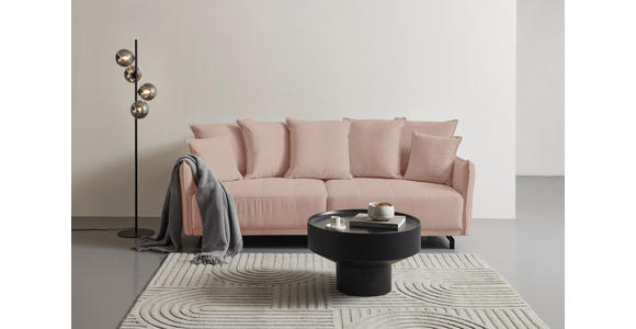 BIGSOFA in Cord Rosa - Schwarz/Rosa, Design, Textil/Metall (226/91/103cm) - Carryhome