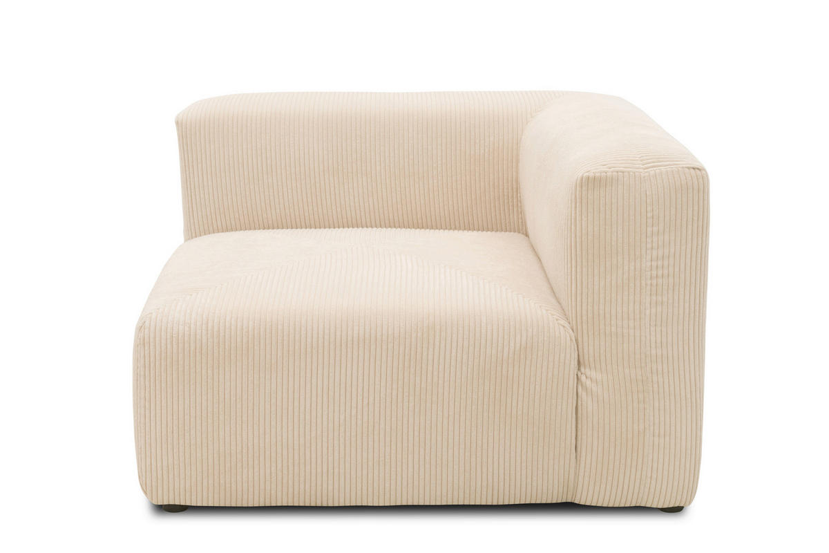 SOFAELEMENT Cord, Mikrofaser Creme  - Creme/Schwarz, Design, Kunststoff/Textil (108/69/108cm) - MID.YOU