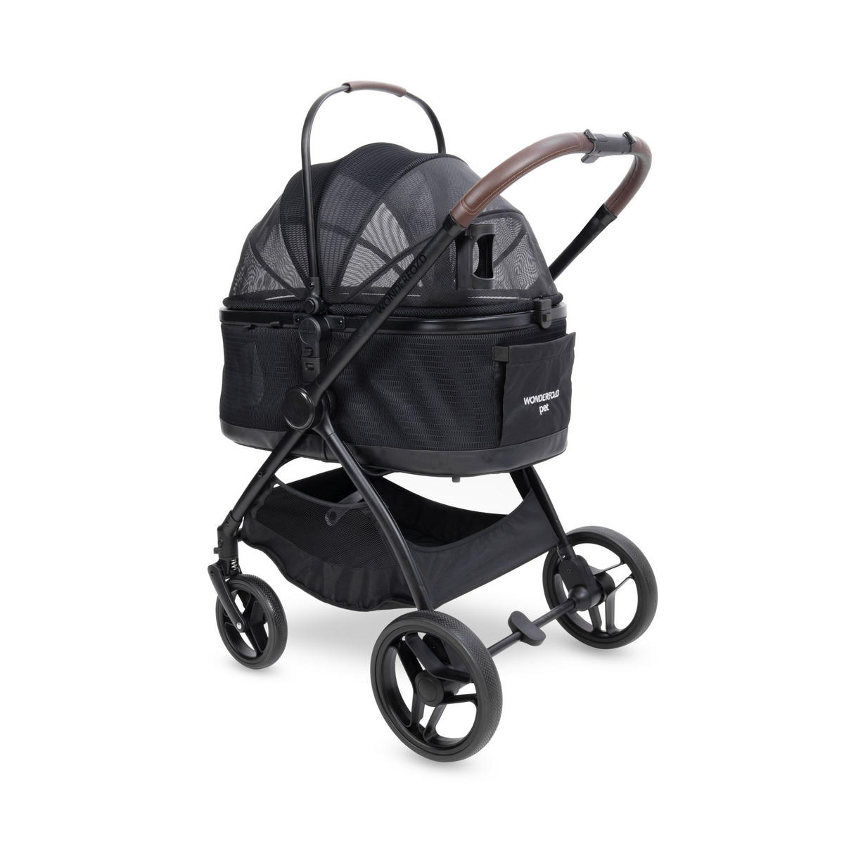 HUNDEBUGGY P3 Pet Luxury Stroller  - Schwarz, Basics, Textil/Metall (92kg) - WONDERFOLD