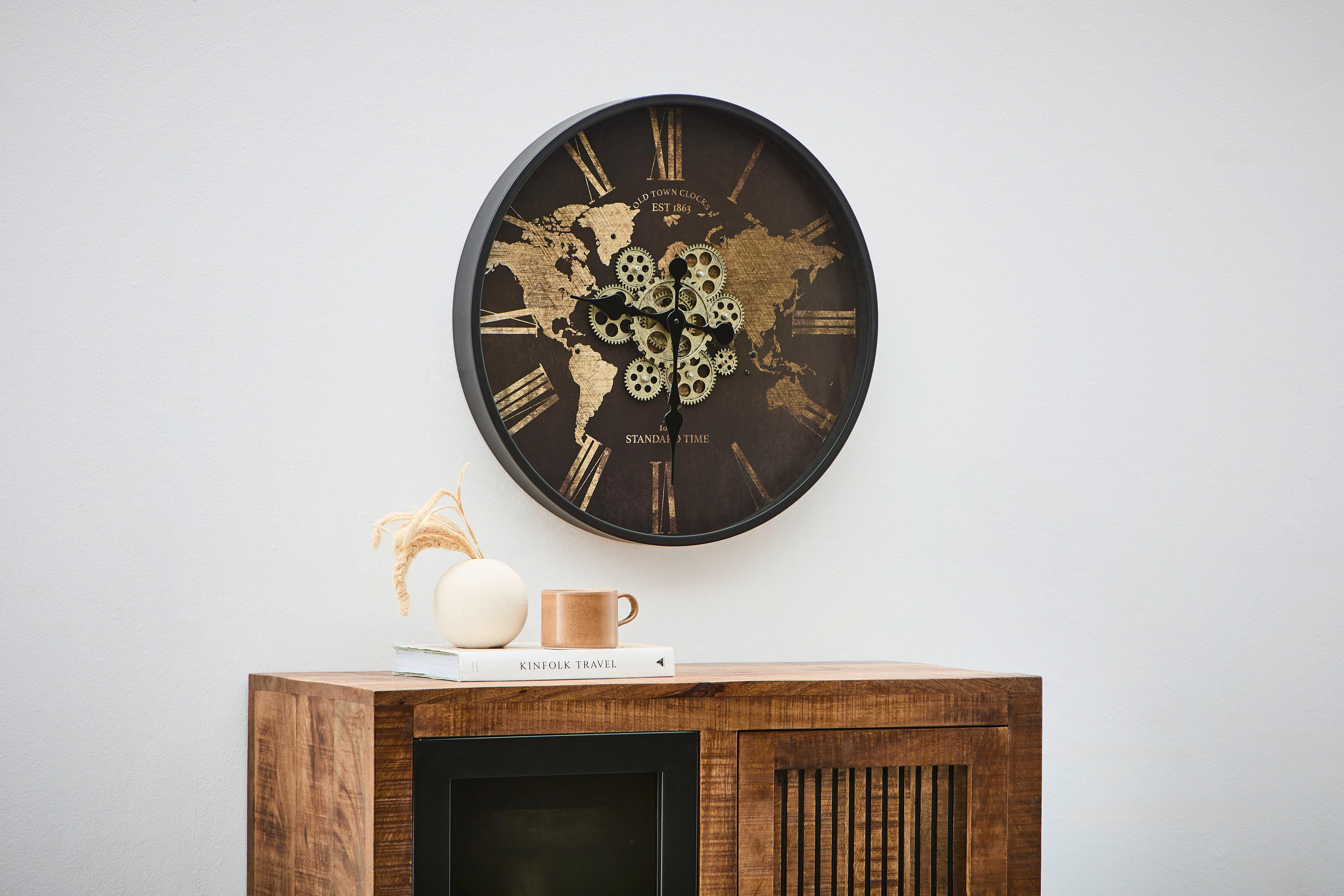 WANDUHR  Braun, Schwarz  - Schwarz/Braun, LIFESTYLE, Glas/Holzwerkstoff (57/6/57cm) - Xora