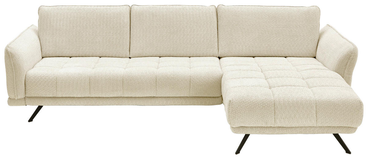 ECKSOFA Naturfarben Chenille  - Schwarz/Naturfarben, KONVENTIONELL, Textil/Metall (285/178cm) - Carryhome