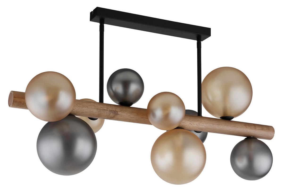 DECKENLEUCHTE    78/29/45 cm  - Dunkelbraun/Schwarz, Basics, Glas/Holz (78/29/45cm) - Globo