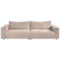 3-SITZER-SOFA in Cord Taupe  - Taupe/Schwarz, Design, Kunststoff/Textil (290/86/127cm) - Lomoco