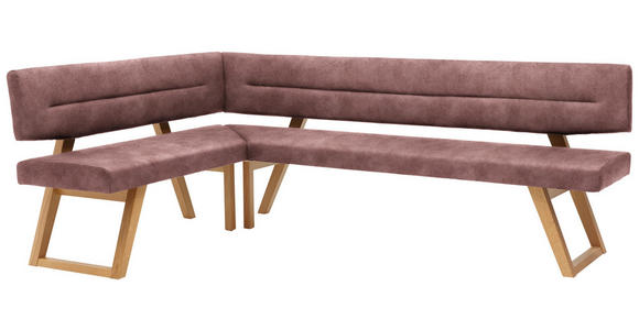 ECKBANK 155/195 cm  in Altrosa  - Eichefarben/Altrosa, KONVENTIONELL, Holz/Textil (155/195cm) - Dieter Knoll