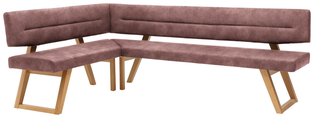 ECKBANK 155/225 cm  in Altrosa  - Eichefarben/Altrosa, KONVENTIONELL, Holz/Textil (155/225cm) - Dieter Knoll