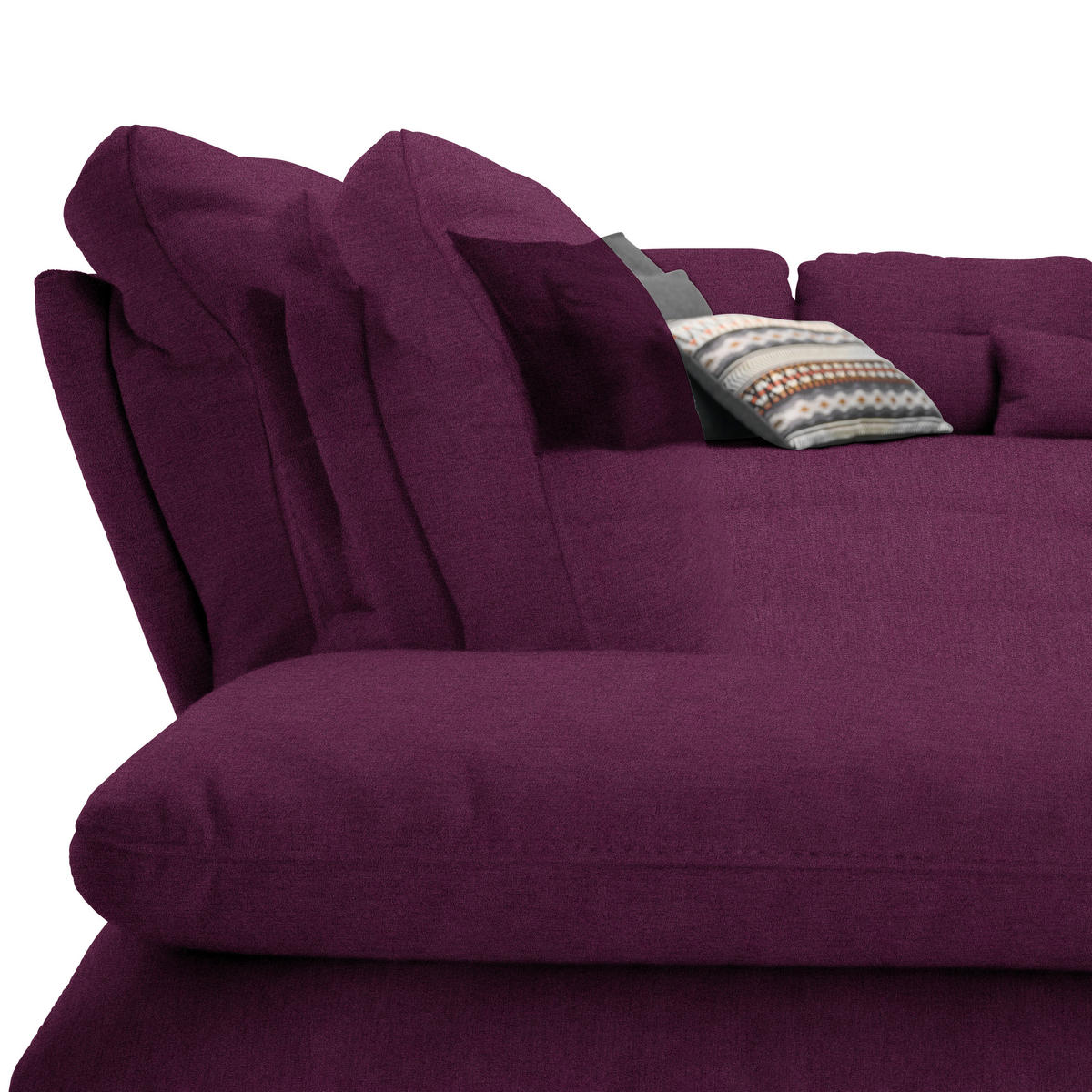ECKSOFA in Flachgewebe Violett  - Violett/Schwarz, Design, Textil/Metall (344/271cm) - Chilliano