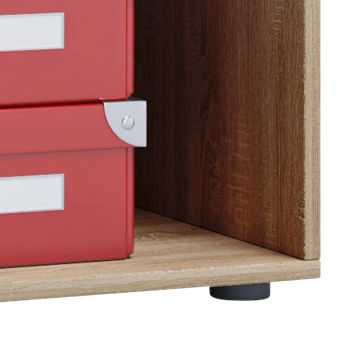 AKTENREGAL Sonoma Eiche  - Schwarz/Sonoma Eiche, Basics, Holzwerkstoff/Kunststoff (70/105/37cm) - MID.YOU