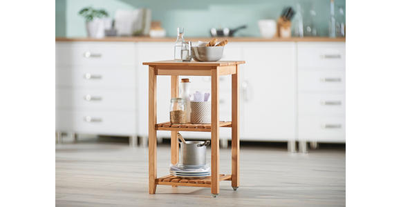 SERVIERWAGEN Buche massiv Buchefarben  - Buchefarben, Trend, Holz/Kunststoff (53/85/46cm) - Carryhome