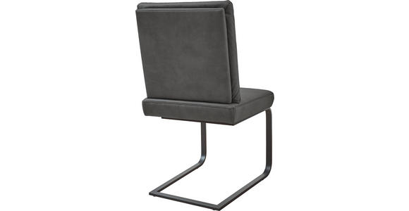 SCHWINGSTUHL in Stahl Mikrofaser - Schwarz/Graphitfarben, Design, Textil/Metall (46/92/60cm) - Dieter Knoll