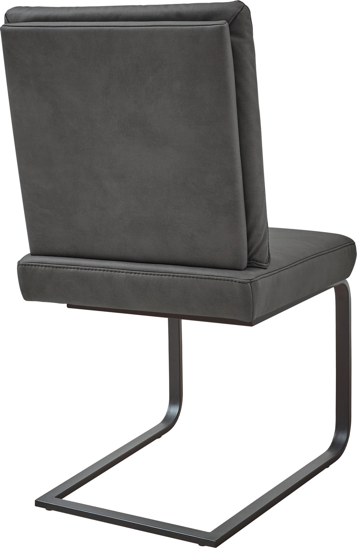 SCHWINGSTUHL  in Stahl Mikrofaser  - Schwarz/Graphitfarben, Design, Textil/Metall (46/92/60cm) - Dieter Knoll
