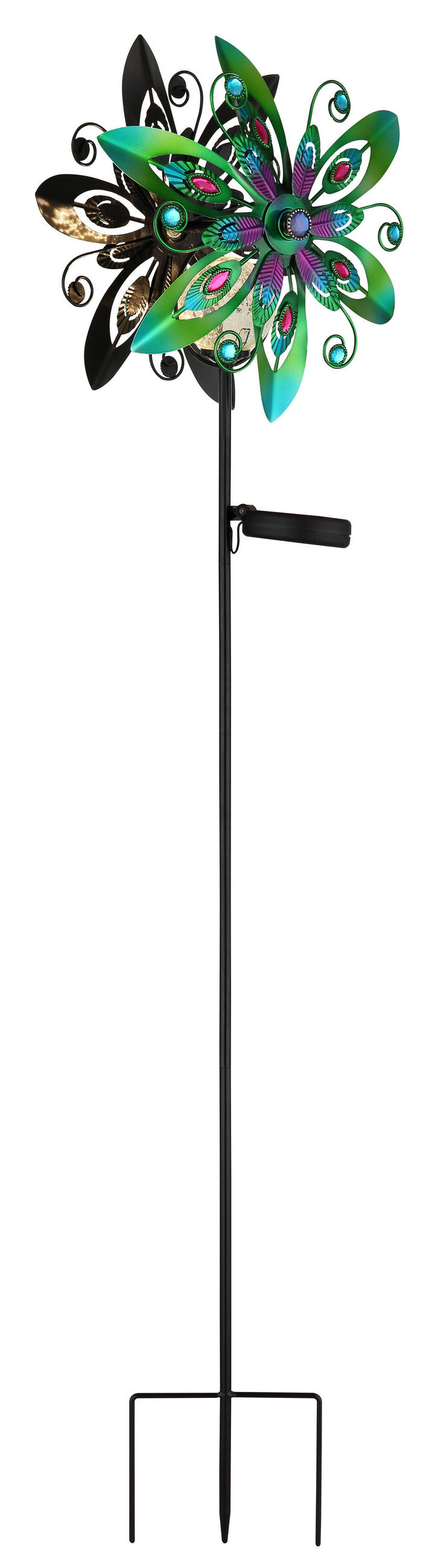 SOLÁRNÍ SVÍTIDLO 32/17,5/124 cm - černá/čiré, Design, kov/sklo (32/17,5/124cm) - Globo
