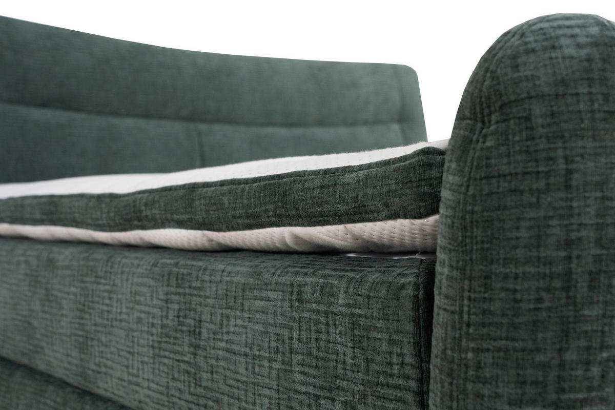 BOXSPRINGBETT 180/200 cm  in Türkis  - Türkis/Chromfarben, KONVENTIONELL, Textil/Metall (180/200cm) - Esposa