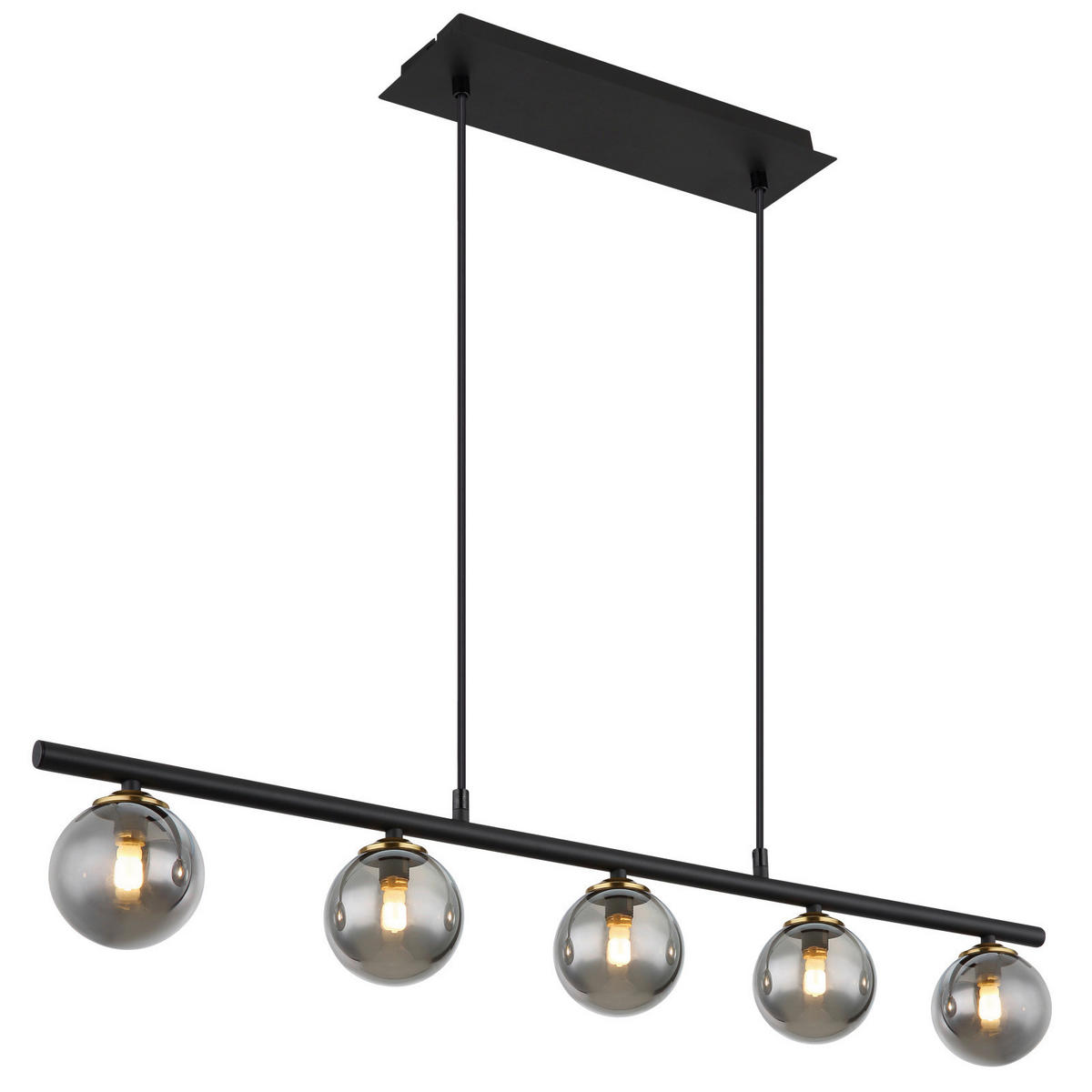 ZÁVĚSNÉ SVÍTIDLO, 90/10/120 cm  - černá/barvy mosazi, Basics, kov/sklo (90/10/120cm) - Globo