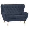 2-SITZER-SOFA Flachgewebe Dunkelblau  - Eichefarben/Beige, Design, Holz/Textil (138/104/92cm) - Stylife