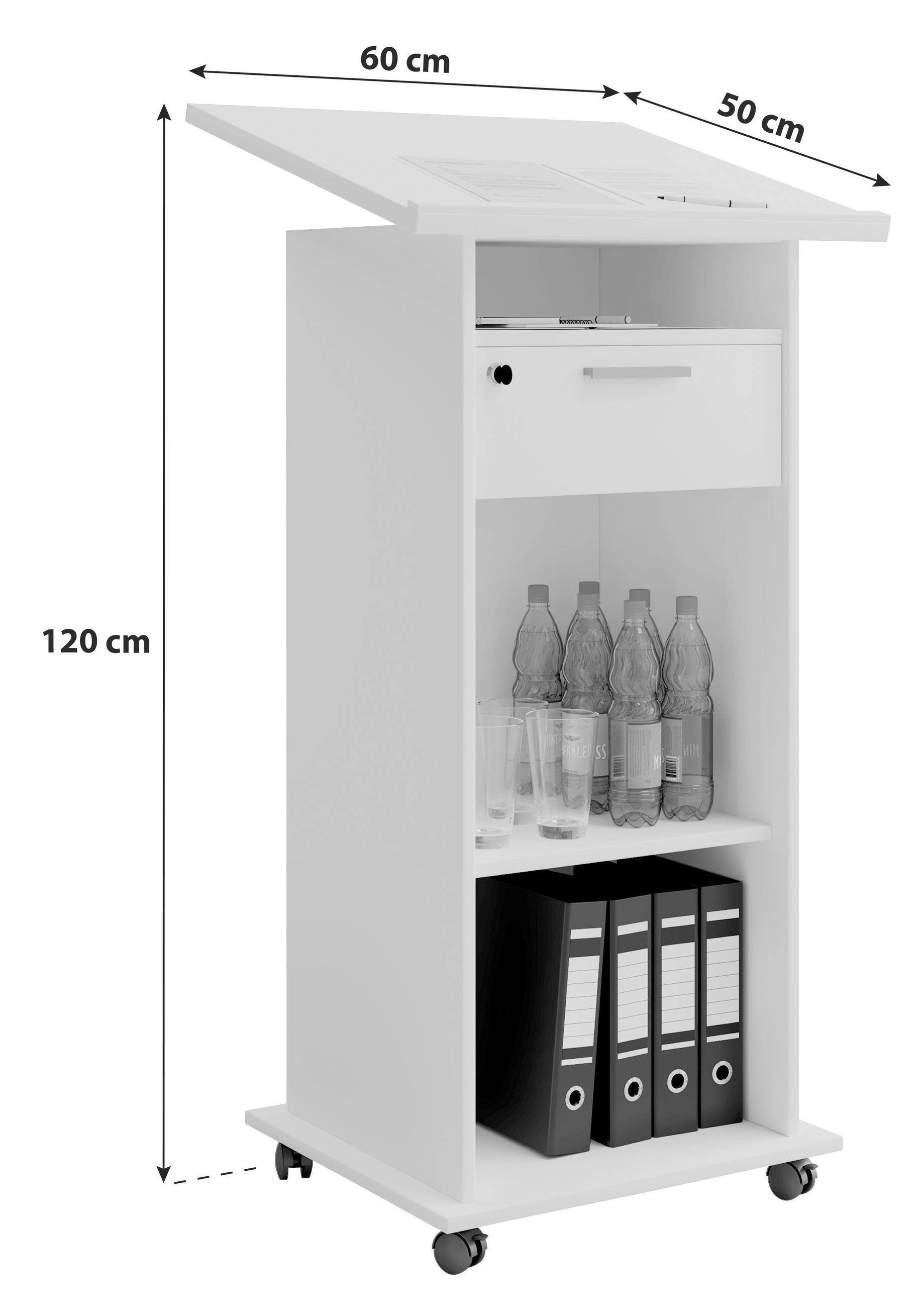 STEHPULT 60/50/120 cm  in Weiss  - Weiss, Basics, Holzwerkstoff (60/50/120cm) - MID.YOU