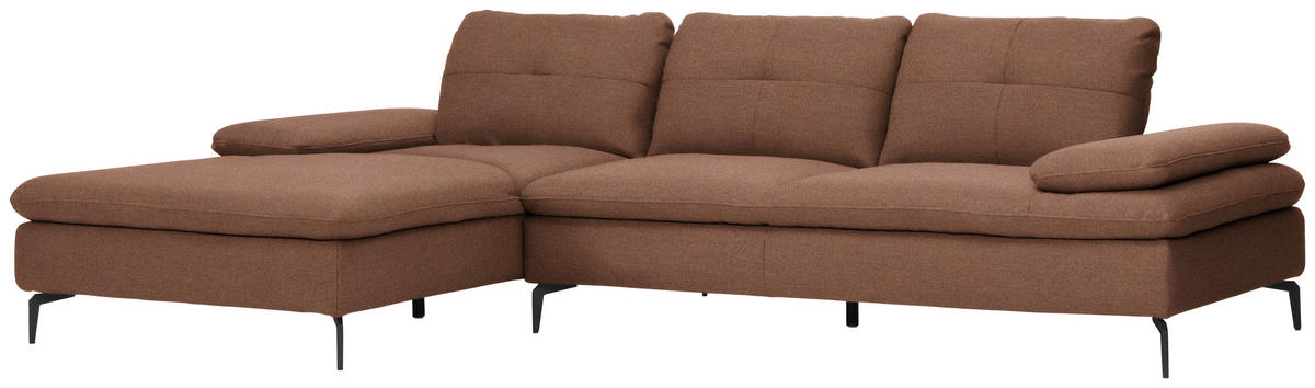 ECKSOFA in Webstoff Braun  - Schwarz/Braun, Design, Textil/Metall (179/301cm) - Chilliano