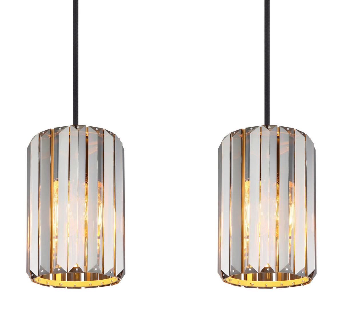 ZÁVĚSNÉ SVÍTIDLO, 88/13.5/120 cm  - šedá/hnědá, Trend, kov/sklo (88/13.5/120cm)