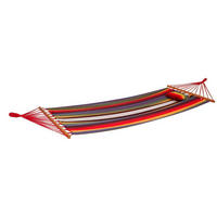 HÄNGEMATTE Mischgewebe Braun, Lila, Orange, Hellblau  - Lila/Multicolor, Basics, Holz/Textil (100/280cm)