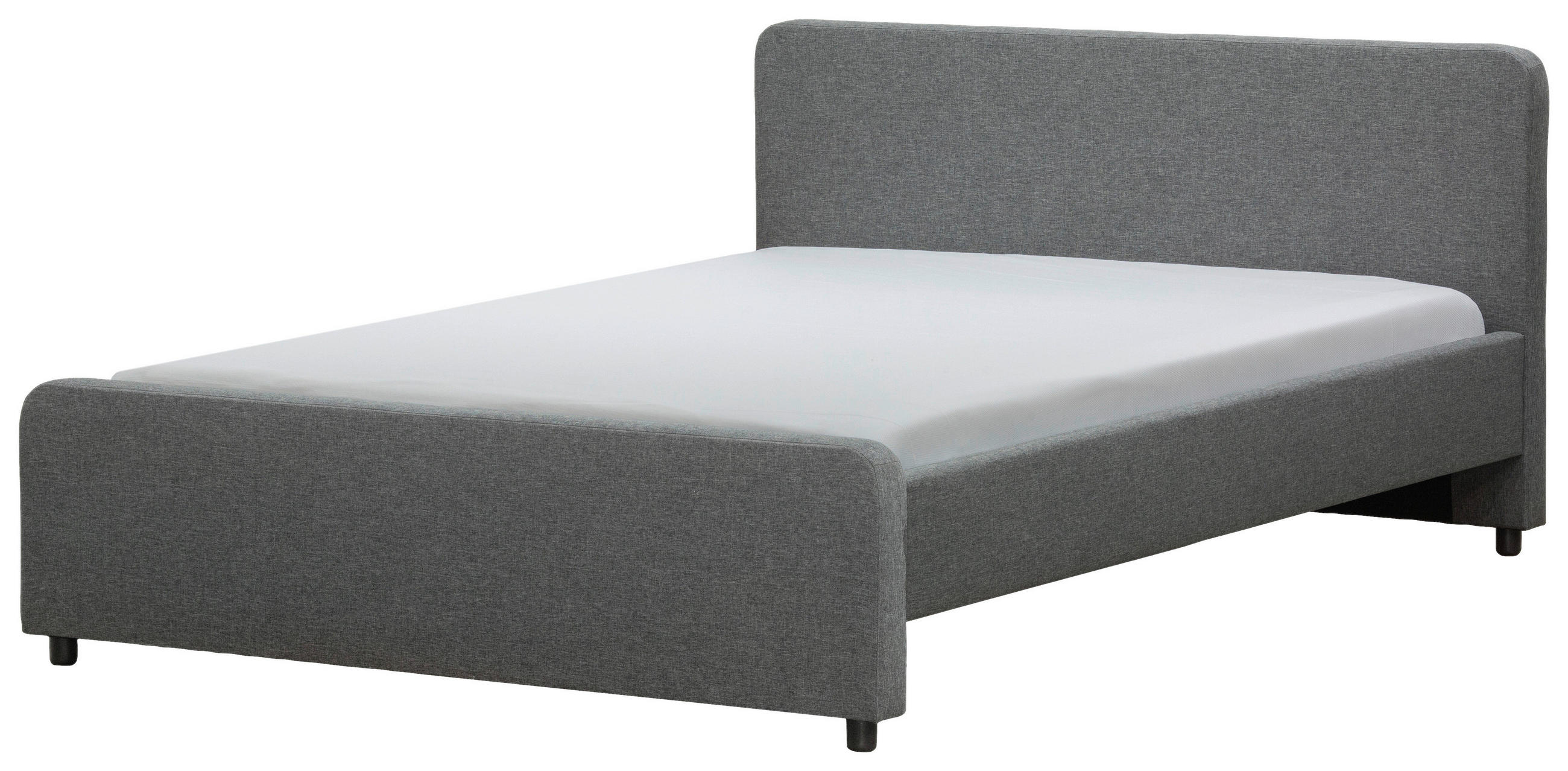 POLSTERBETT 180/200 cm  in Dunkelgrau  - Dunkelgrau/Schwarz, KONVENTIONELL, Holz/Textil (180/200cm) - Boxxx