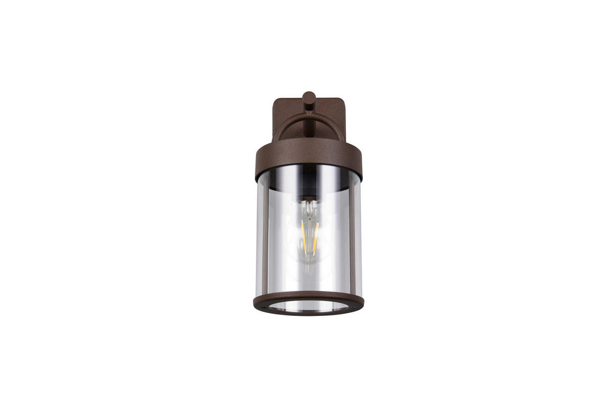 VÄGGLAMPA FÖR UTOMHUS - klar/rostfärgad, Lifestyle, metall/plast (12,5/18/29cm)