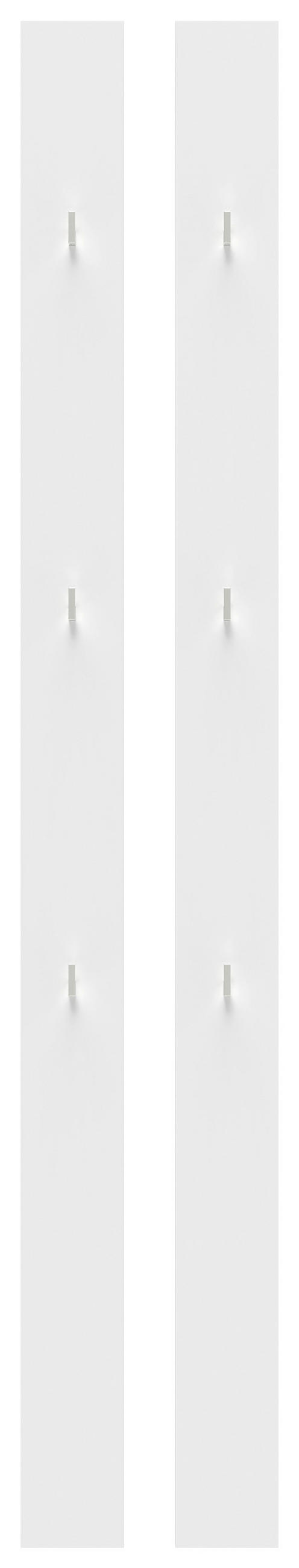 GARDEROBENPANEEL 2 Stück  in 11/163/1,8 cm  - Weiß, KONVENTIONELL, Holzwerkstoff (11/163/1,8cm) - Novel