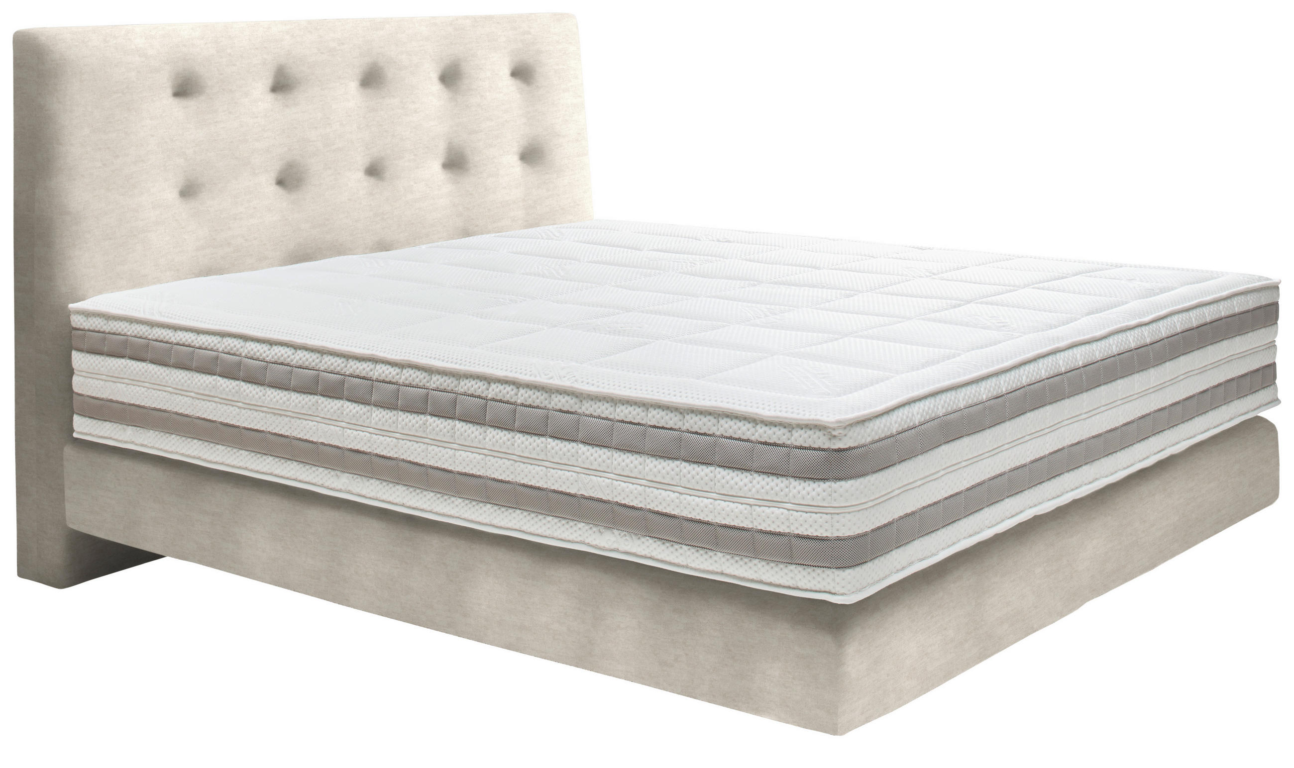 BOXSPRINGBETT 160/200 cm  in Creme  - Creme, KONVENTIONELL, Holz/Textil (160/200cm) - Dieter Knoll