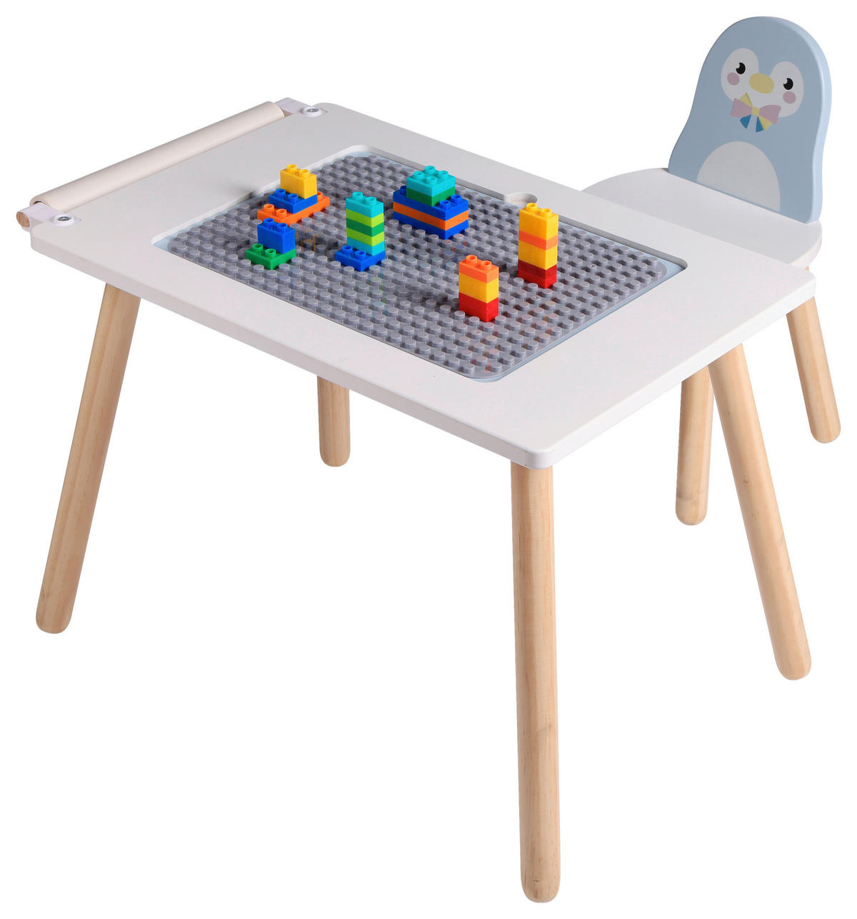 KINDERSITZGRUPPE PIP PENGUIN  - Pastellblau/Weiß, KONVENTIONELL, Holz/Holzwerkstoff (65/40/44cm)