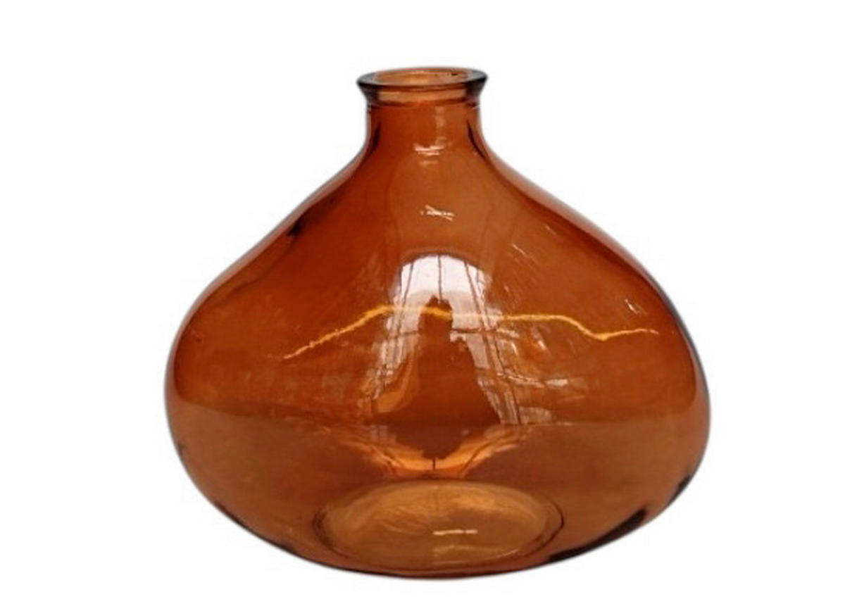 DEKOVASE  - Bernsteinfarben, Basics, Glas (14,5/12,5cm)