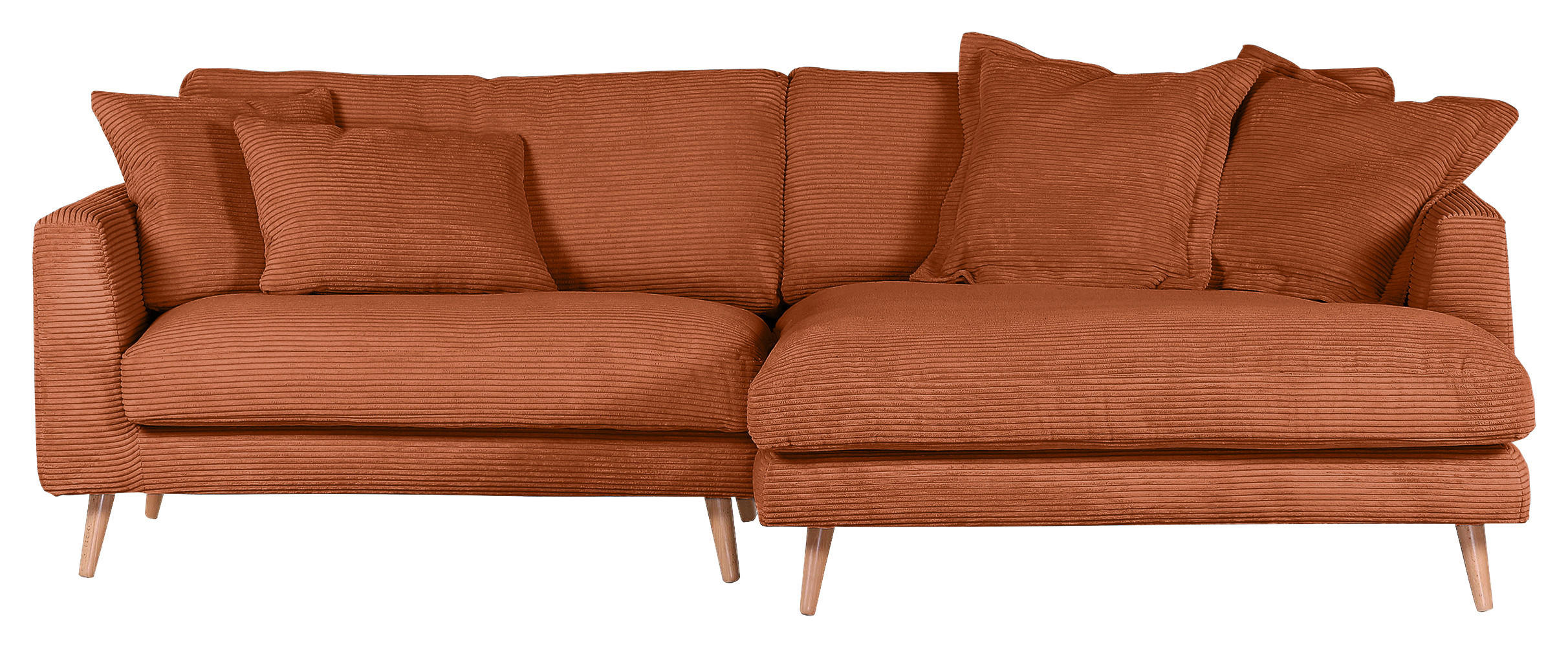 ECKSOFA Kupferfarben Cord  - Naturfarben/Kupferfarben, ROMANTIK / LANDHAUS, Holz/Textil (270/140cm) - Landscape