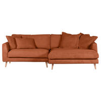 ECKSOFA in Cord Kupferfarben  - Naturfarben/Kupferfarben, Romantik / Landhaus, Holz/Textil (270/140cm) - Landscape