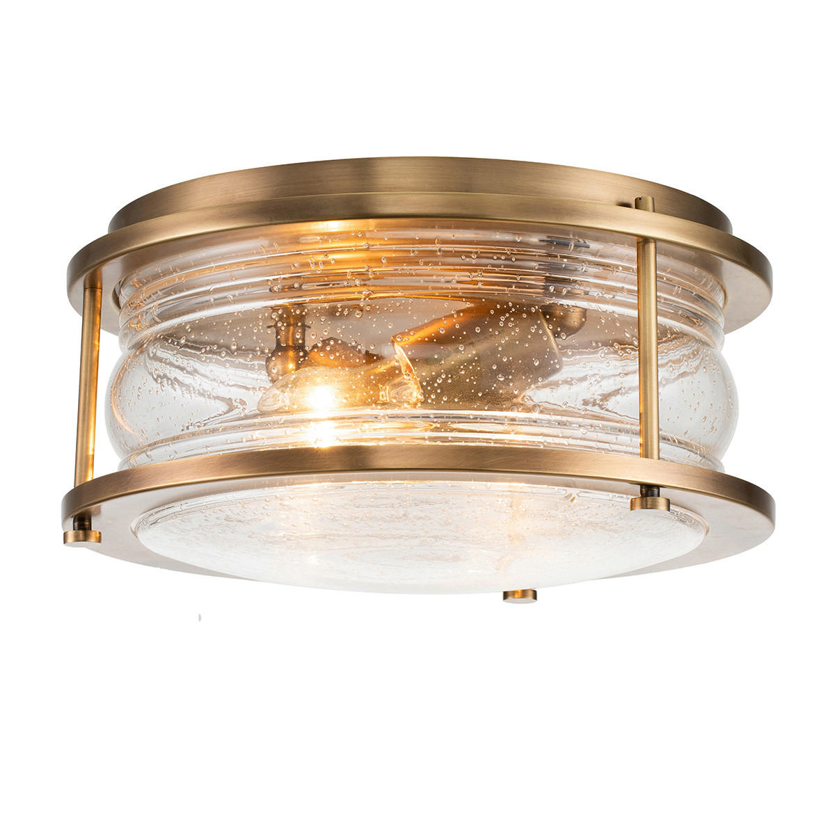 BADEZIMMER-DECKENLEUCHTE  30.5/15.4 cm    - Messingfarben, Konventionell, Glas/Metall (30.5/15.4cm) - Elstead Lighting