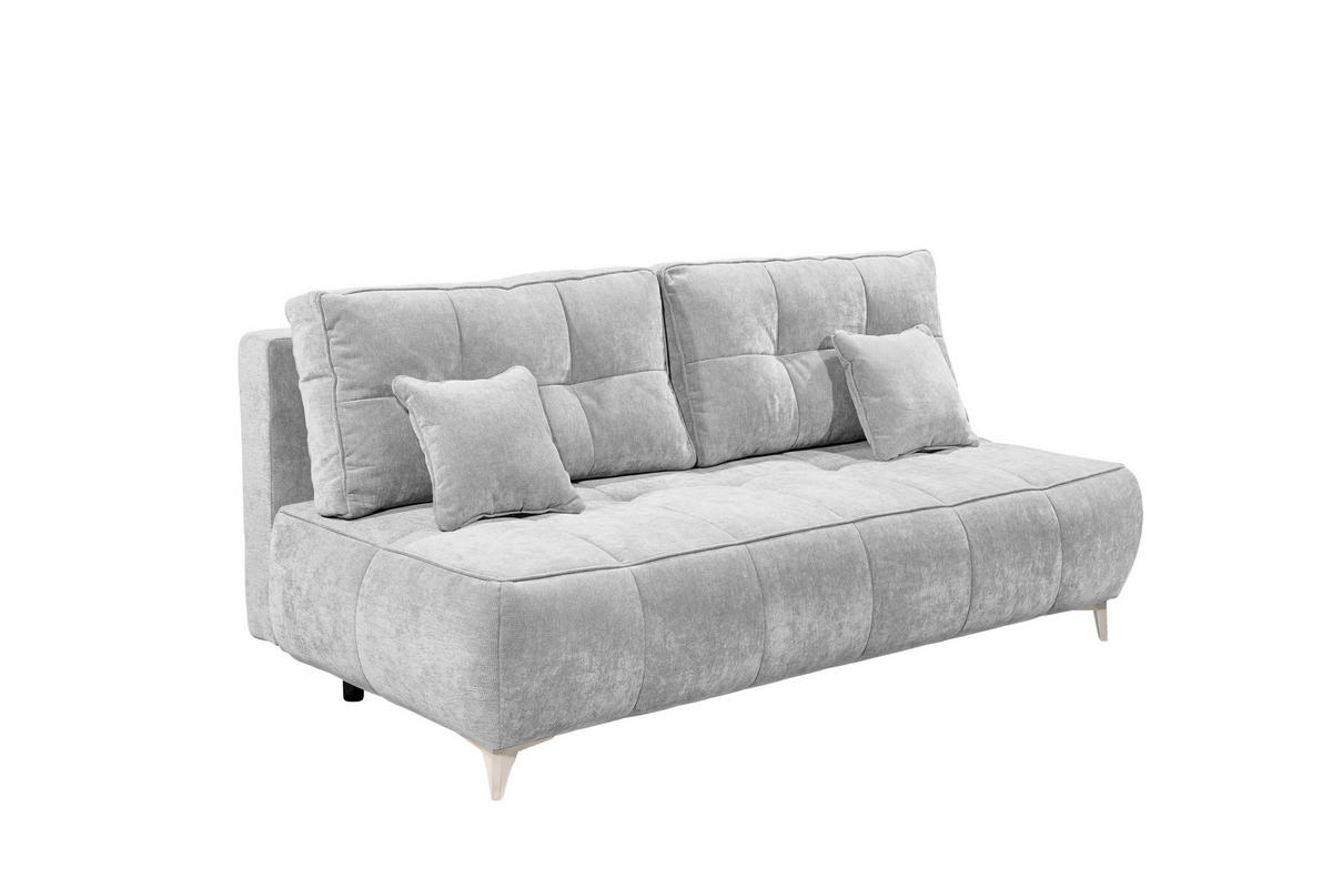 SCHLAFSOFA ELISA Webstoff Silberfarben  inkl. Bettkasten  - Kaschmir/Silberfarben, MODERN, Kunststoff/Textil (215/96/106cm) - MID.YOU