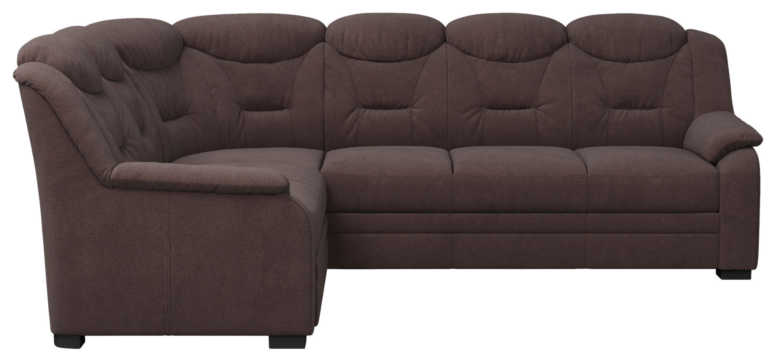 ECKSOFA Braun Chenille Rücken echt  - Schwarz/Braun, Basics, Kunststoff/Textil (211/263cm) - MID.YOU