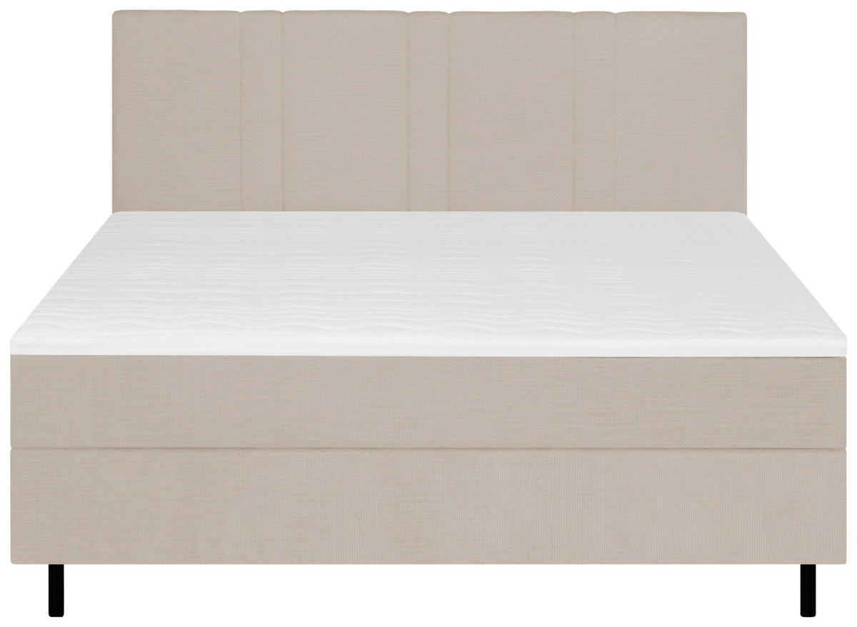 BOXSPRINGBETT 120/200 cm  in Perlmutt  - Perlmutt/Schwarz, Design, Textil/Metall (120/200cm) - Welnova
