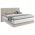 BOXSPRINGBETT 180/200 cm  in Hellgrau  - Hellgrau/Schwarz, KONVENTIONELL, Kunststoff/Textil (180/200cm) - Carryhome